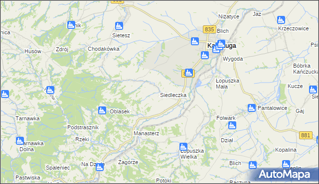 mapa Siedleczka, Siedleczka na mapie Targeo