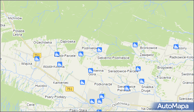 mapa Siekierno-Podmieście, Siekierno-Podmieście na mapie Targeo