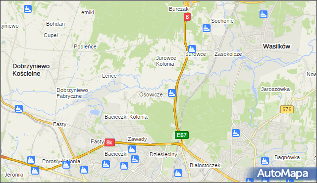 mapa Sielachowskie, Sielachowskie na mapie Targeo