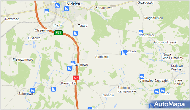 mapa Siemiątki, Siemiątki na mapie Targeo