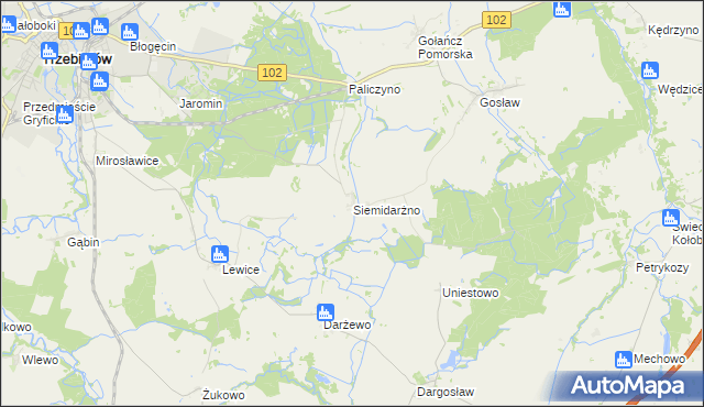 mapa Siemidarżno, Siemidarżno na mapie Targeo