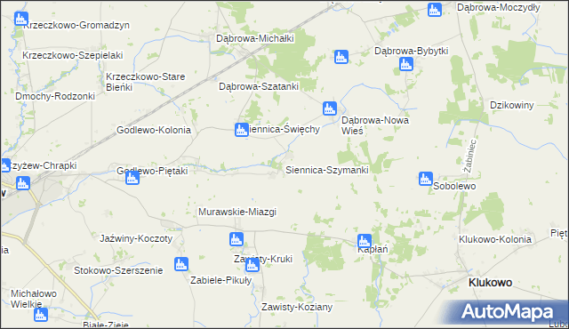 mapa Siennica-Szymanki, Siennica-Szymanki na mapie Targeo