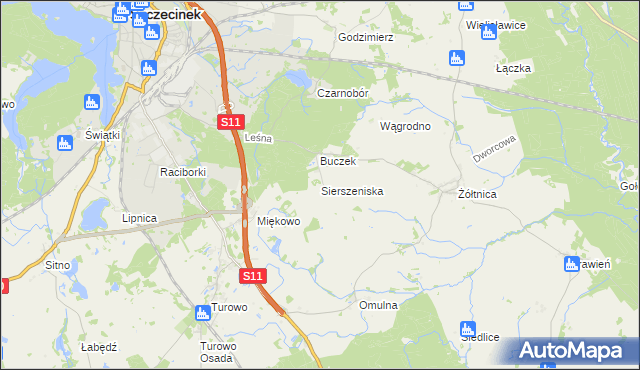 mapa Sierszeniska, Sierszeniska na mapie Targeo