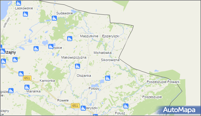 mapa Sikorowizna, Sikorowizna na mapie Targeo