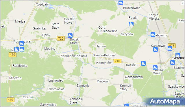 mapa Sikucin-Kolonia, Sikucin-Kolonia na mapie Targeo