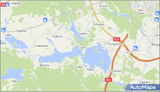 mapa Siła, Siła na mapie Targeo