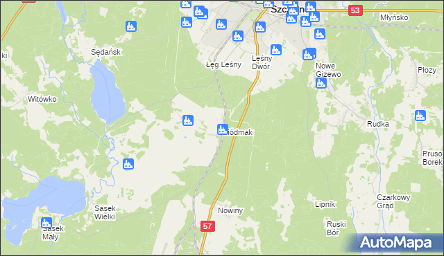 mapa Siódmak gmina Szczytno, Siódmak gmina Szczytno na mapie Targeo