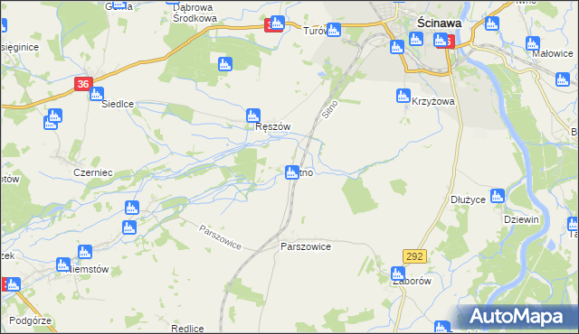 mapa Sitno gmina Ścinawa, Sitno gmina Ścinawa na mapie Targeo
