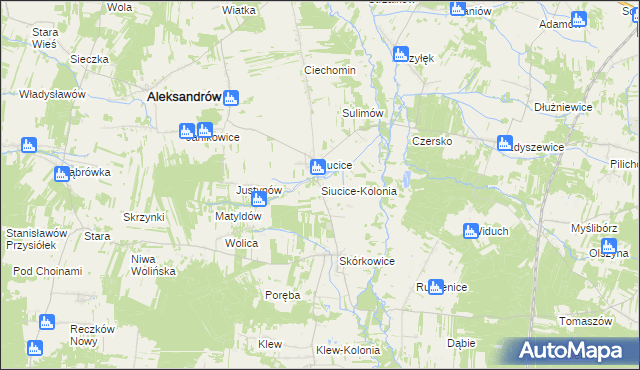 mapa Siucice-Kolonia, Siucice-Kolonia na mapie Targeo