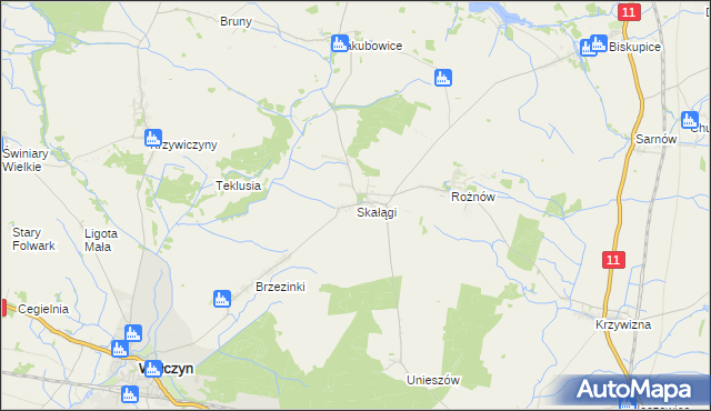 mapa Skałągi, Skałągi na mapie Targeo