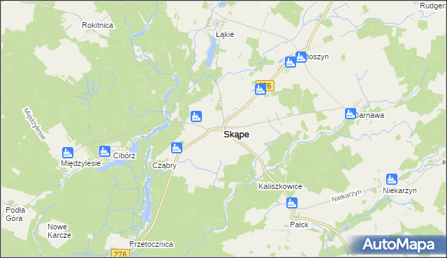 mapa Skąpe powiat świebodziński, Skąpe powiat świebodziński na mapie Targeo