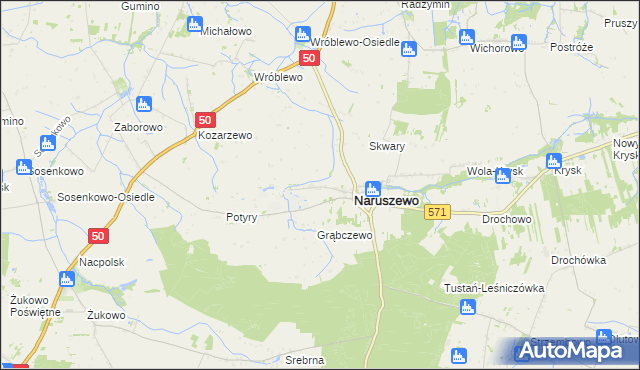 mapa Skarboszewo gmina Naruszewo, Skarboszewo gmina Naruszewo na mapie Targeo
