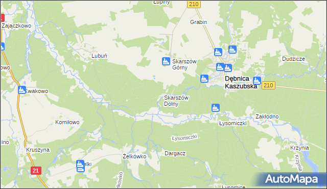 mapa Skarszów Dolny, Skarszów Dolny na mapie Targeo