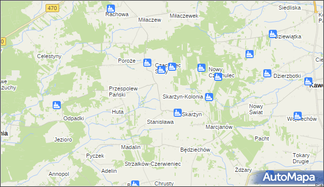 mapa Skarżyn-Kolonia, Skarżyn-Kolonia na mapie Targeo