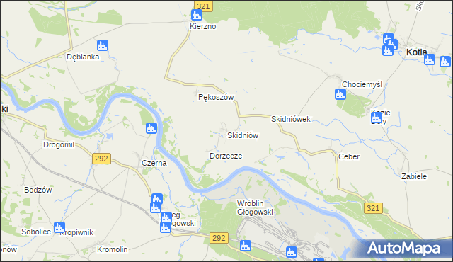 mapa Skidniów, Skidniów na mapie Targeo