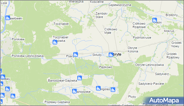 mapa Skłudy, Skłudy na mapie Targeo