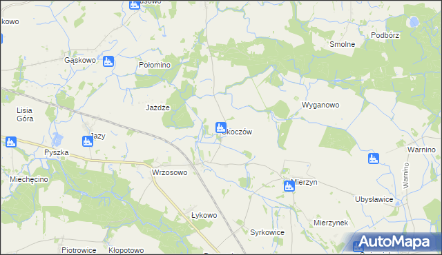 mapa Skoczów gmina Dygowo, Skoczów gmina Dygowo na mapie Targeo