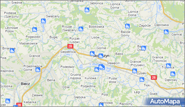 mapa Skołyszyn, Skołyszyn na mapie Targeo