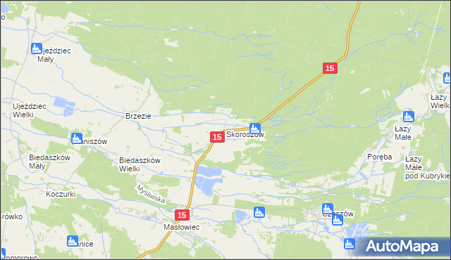 mapa Skoroszów gmina Trzebnica, Skoroszów gmina Trzebnica na mapie Targeo