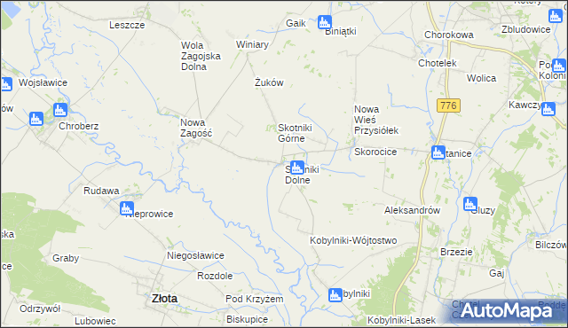 mapa Skotniki Dolne, Skotniki Dolne na mapie Targeo