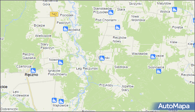 mapa Skotniki gmina Aleksandrów, Skotniki gmina Aleksandrów na mapie Targeo
