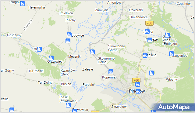 mapa Skowronno Dolne, Skowronno Dolne na mapie Targeo