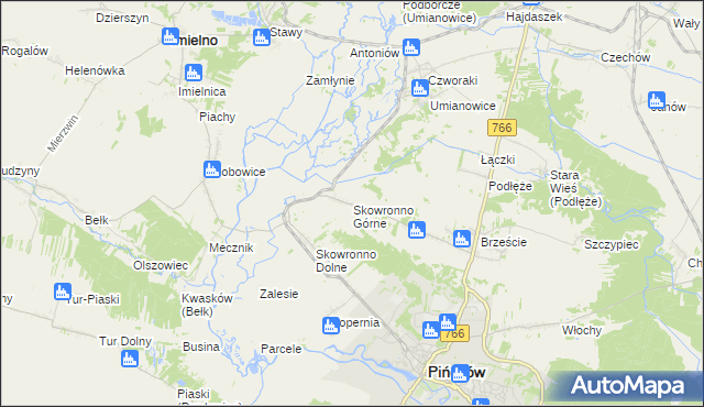 mapa Skowronno Górne, Skowronno Górne na mapie Targeo