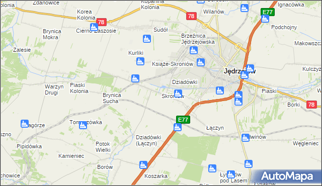 mapa Skroniów, Skroniów na mapie Targeo