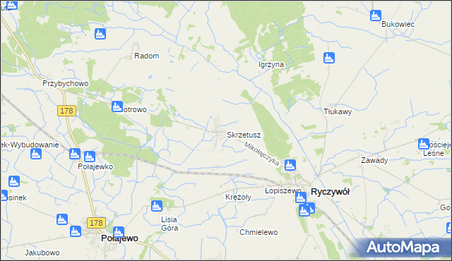 mapa Skrzetusz, Skrzetusz na mapie Targeo