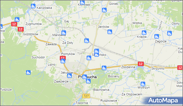 mapa Skrzyńsko, Skrzyńsko na mapie Targeo