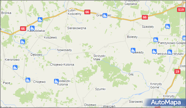 mapa Skrzypki Małe, Skrzypki Małe na mapie Targeo