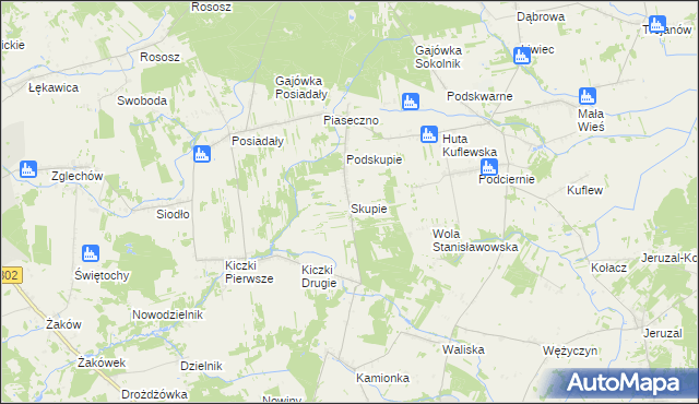 mapa Skupie gmina Cegłów, Skupie gmina Cegłów na mapie Targeo