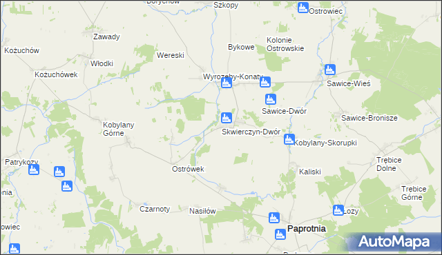 mapa Skwierczyn-Dwór, Skwierczyn-Dwór na mapie Targeo