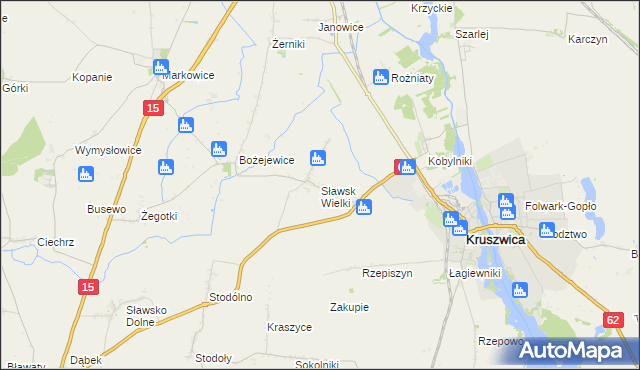 mapa Sławsk Wielki, Sławsk Wielki na mapie Targeo