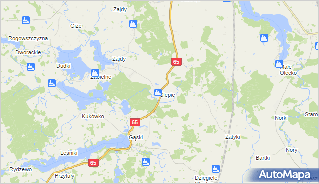 mapa Ślepie, Ślepie na mapie Targeo