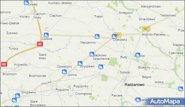 mapa Ślepkowo Szlacheckie, Ślepkowo Szlacheckie na mapie Targeo