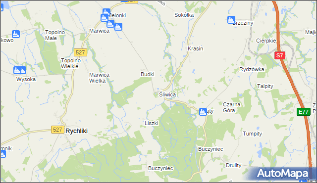 mapa Śliwica, Śliwica na mapie Targeo