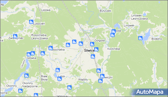 mapa Śliwice powiat tucholski, Śliwice powiat tucholski na mapie Targeo