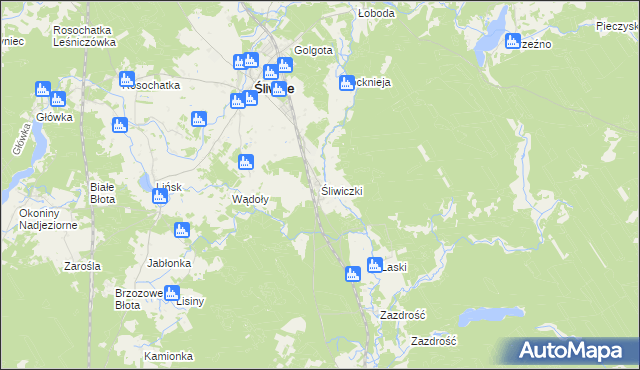 mapa Śliwiczki, Śliwiczki na mapie Targeo