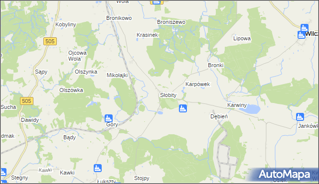 mapa Słobity, Słobity na mapie Targeo