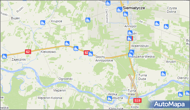 mapa Słochy Annopolskie, Słochy Annopolskie na mapie Targeo