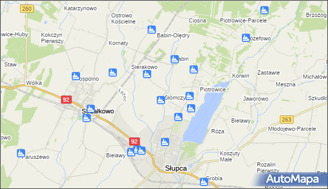 mapa Słomczyce, Słomczyce na mapie Targeo