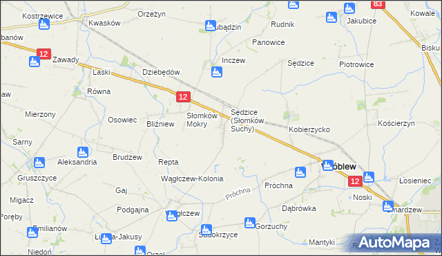 mapa Słomków Suchy, Słomków Suchy na mapie Targeo