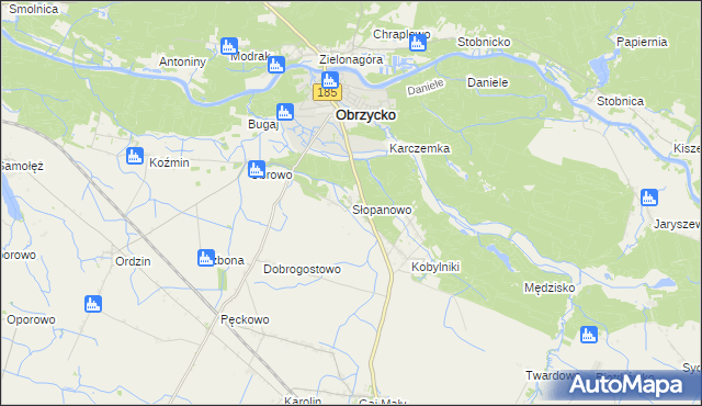 mapa Słopanowo, Słopanowo na mapie Targeo