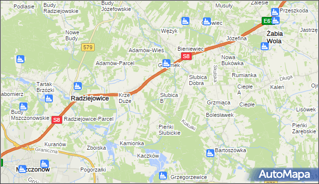 mapa Słubica B, Słubica B na mapie Targeo