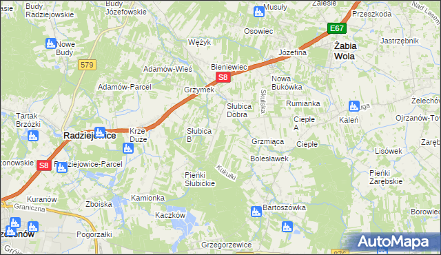 mapa Słubica-Wieś, Słubica-Wieś na mapie Targeo