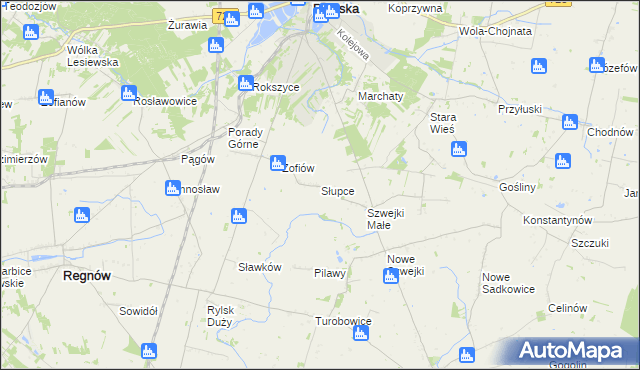 mapa Słupce, Słupce na mapie Targeo