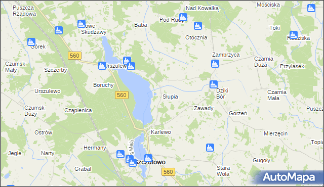 mapa Słupia gmina Szczutowo, Słupia gmina Szczutowo na mapie Targeo