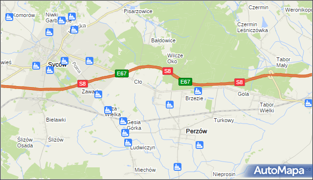 mapa Słupia pod Bralinem, Słupia pod Bralinem na mapie Targeo