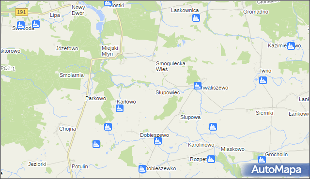 mapa Słupowiec, Słupowiec na mapie Targeo